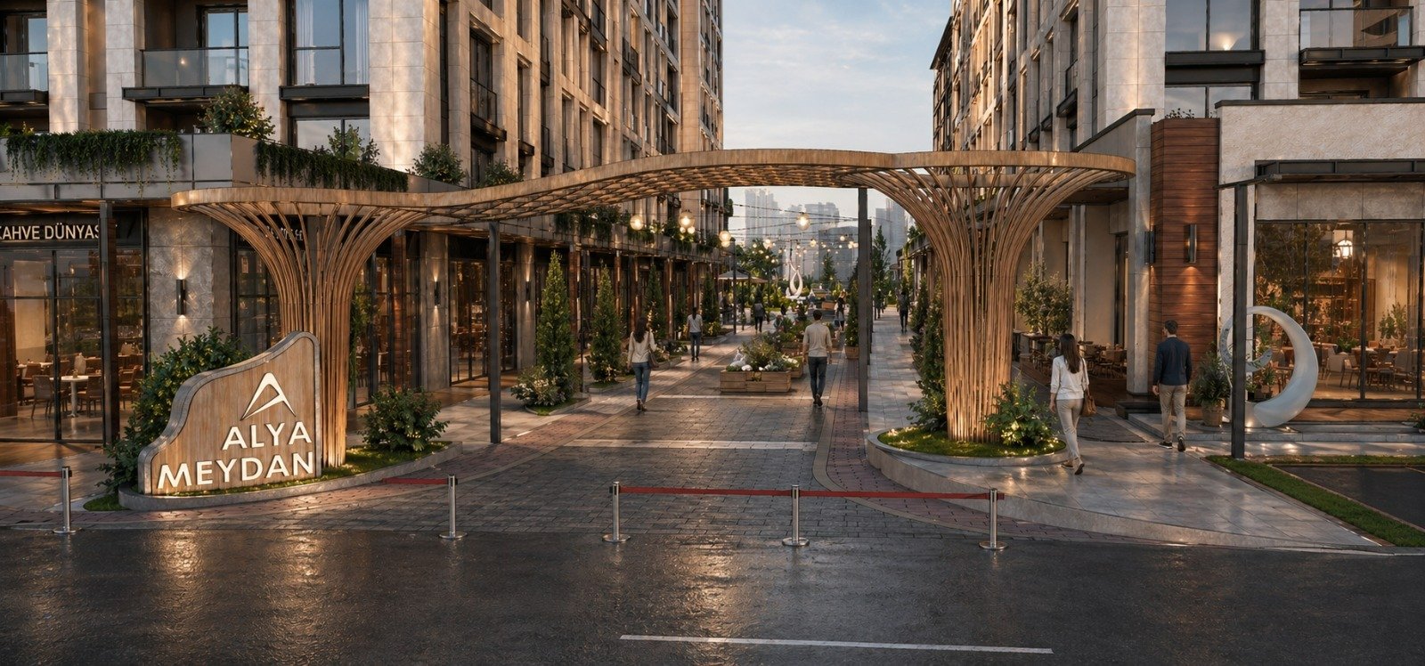 Alya City Veliefendi entrance arch to the Alya Meydan shop street