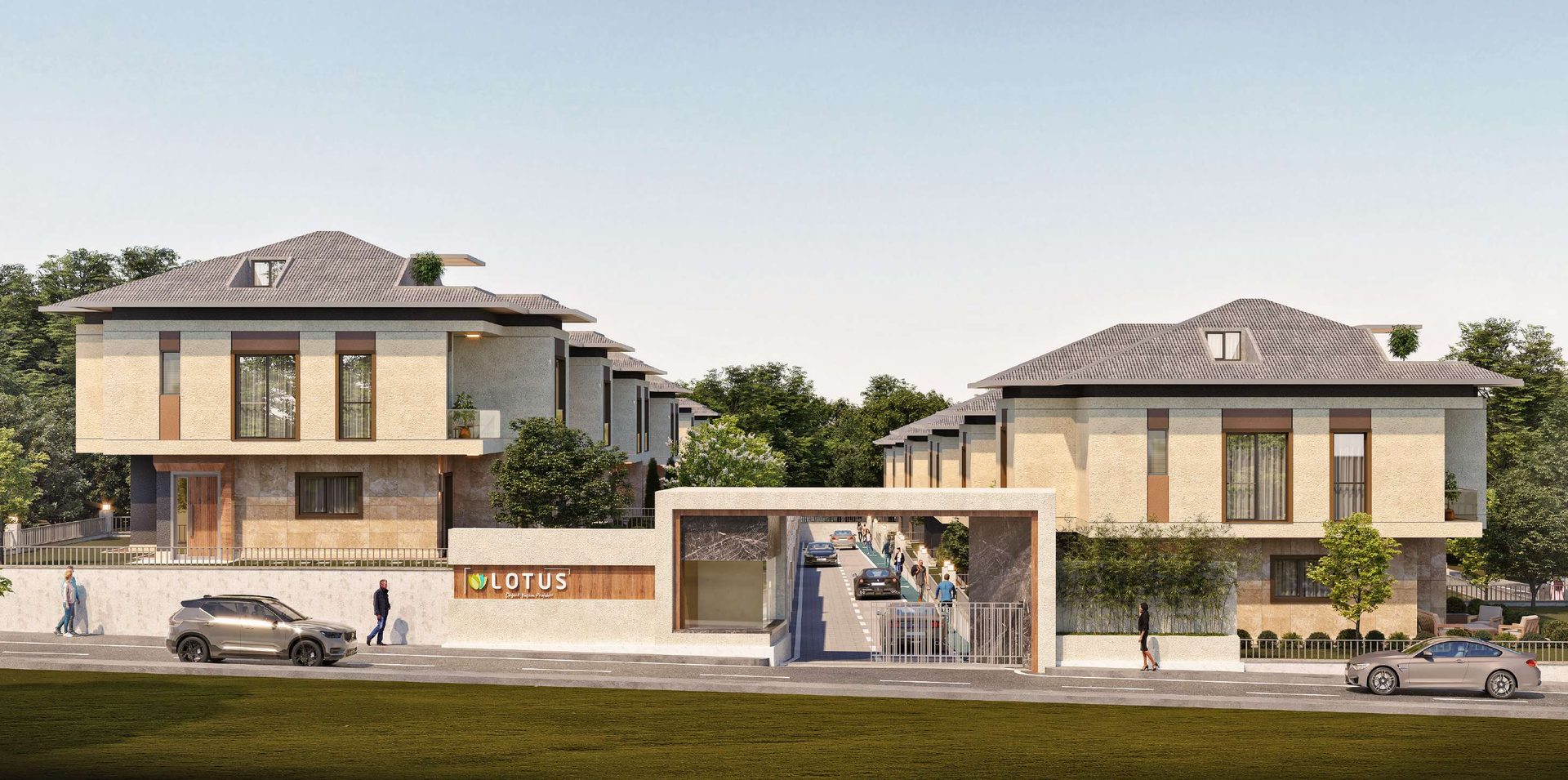 Lotus Manzara Beylikdüzü villas and gated entrance