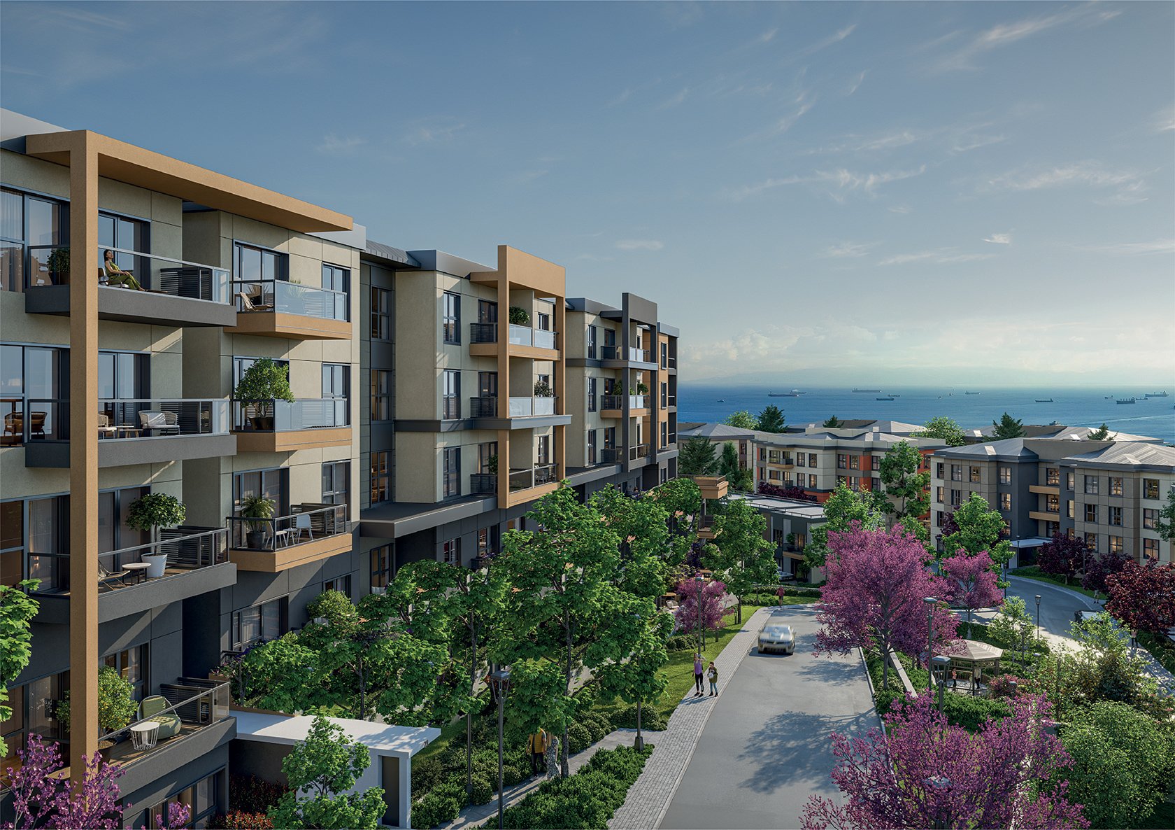 Referans Pendik low-rise blocks among gardens with a view of the Sea of Marmara and the Princes' Islands