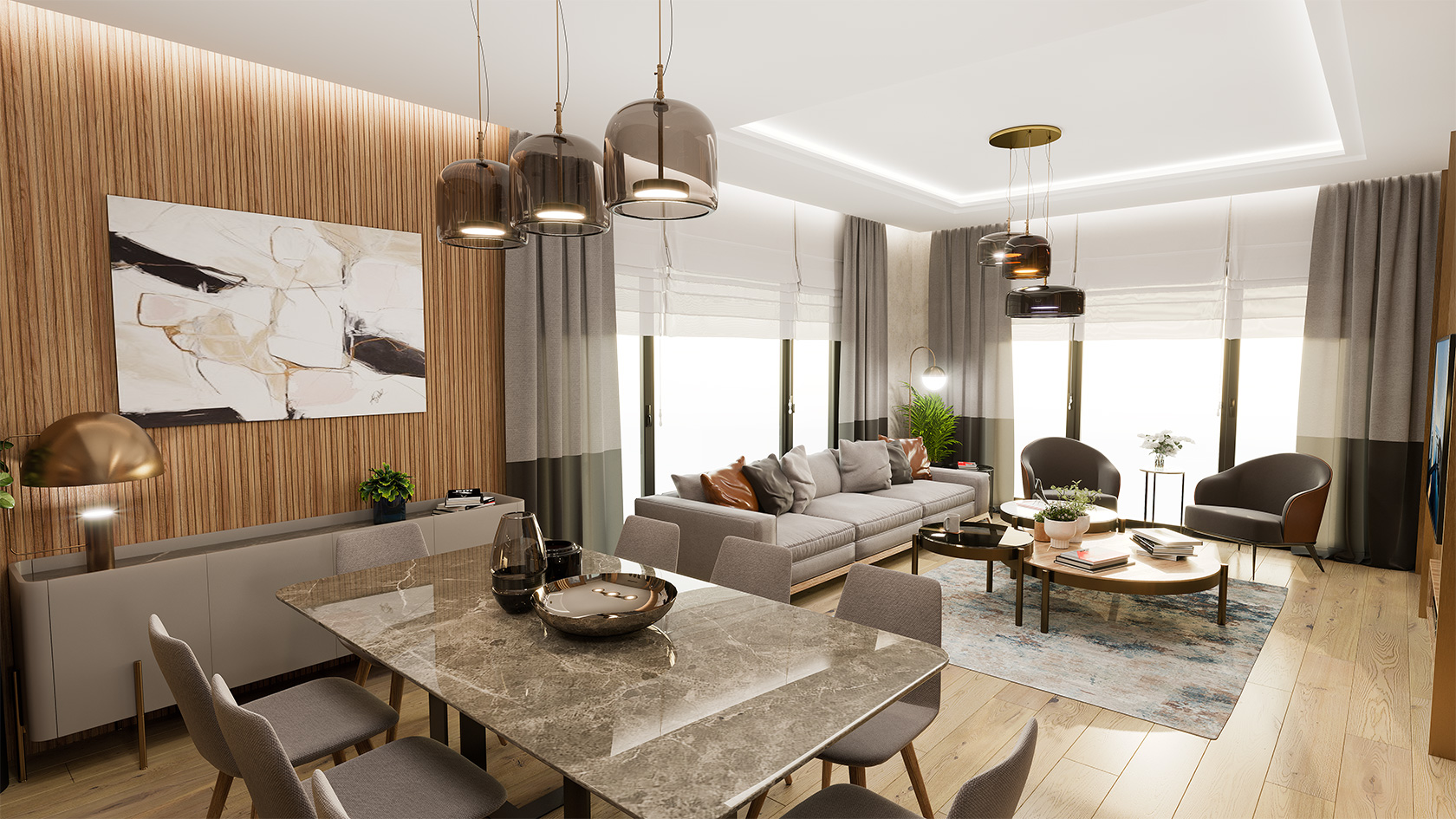 Tual Comfort living and dining room