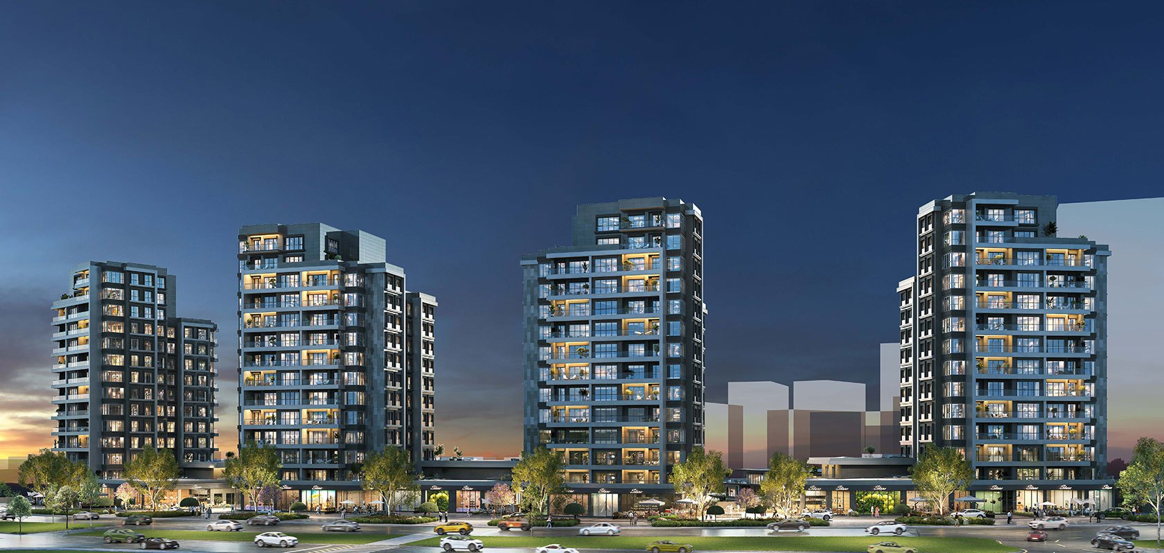 Vadi Panorama towers at dusk